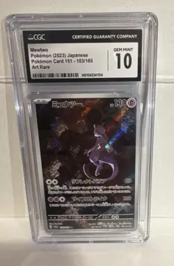 Pokemon Mewtwo 183 Sv2a: Card 151 Art Rare Holo CGC Gem Mint 10 (Japanese) - Image 1