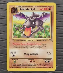 Pokemon Aerodactyl Fossil Card 16/62 Unlimited Rare Non Holo Pokemon Card - Image 1