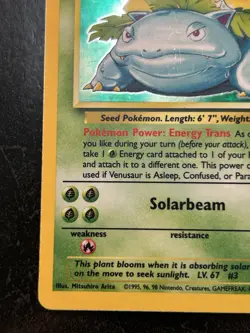 Pokemon TCG Venusaur Base Set Holo Unlimited Rare Card 15/102 MP Condition - Image 4
