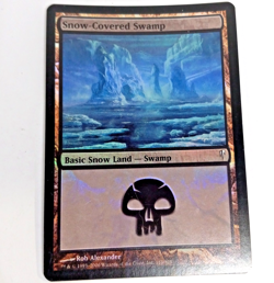 2006 Magic The Gathering-Snow-Covered Swamp Foil Land Trading Card - Image 1