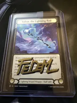 Flesh & Blood Volzar, the Lightning Rod (Cold Foil, Autographed by Artist) - Image 1