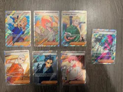 Pokemon TCG Trainer Holo Cards Lot of 7 Atticus Schoolgirl Mela Lt. Surge Ortega - Image 1