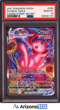 Pokemon 2021 Mew VMAX 269/264 Full Art Secret Rare Fusion Strike GEM MINT PSA 10 - Image 1