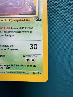 Pokemon TCG Muk Holo Rare 13/62 Fossil LP 2400 - Image 5