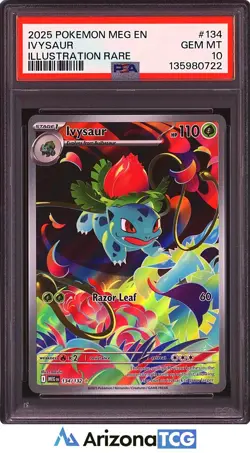 Pokemon 2025 Ivysaur 134/132 Illustration Rare Mega Evolution GEM MINT PSA 10 - Image 1