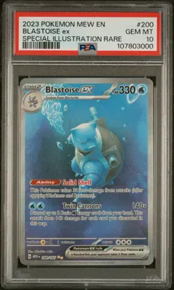 2023 POKEMON MEW EN-151 SPECIAL ILLUSTRATION RARE #200 BLASTOISE EX PSA 10 - Image 1