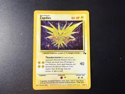 Pokemon TCG Zapdos Holo Rare Unlimited Fossil 15/62 LP- - Image 1