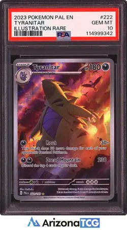 Pokemon 2023 Tyranitar 222/193 Full Art IR Paldea Evolved GEM MINT PSA 10 - Image 1