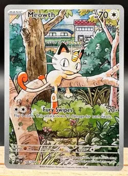 Meowth 106/094 Illustration Rare Phantasmal Flames Pokemon TCG NM - Image 1