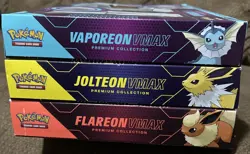 Pokemon Eevee Evolution Vmax Premium Collection Jolteon Vaporeon Flareon Boxes 820650851308 - Image 1