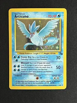 Articuno - 2/62 Fossil Unlimited Holo Rare Pokemon - LP Vintage WOTC - Image 1