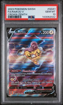 2023 Pokemon Sword And Shield Crown Zenith #GG41 Fa/Raikou V Crown Zenith PSA 10 - Image 1