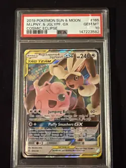 2019 Pokemon Sun Moon Cosmic Eclipse Mega Lopunny Jigglypuff GX #165/236 PSA 10 - Image 1