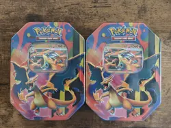 2 Pokemon Mega Charizard Y Tin - Image 1