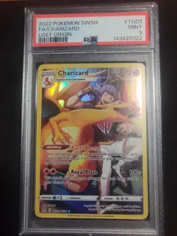 Pokemon Charizard #TG03/TG30 Full Art Trainer Gallery SWSH Lost Origin PSA 9 - Image 2