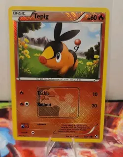 Pokemon Tepig Crosshatch Holo League Promo B&W 15/114 - Image 1