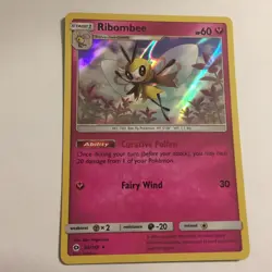 2017 Ribombee Holo Stage 1 Rare Pokemon Card 93/149 - Image 1