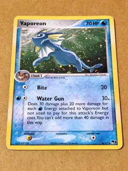 Vaporeon 6/17 POP Series 3 Promo Pokemon Card Holo Foil Rare LP - Image 2