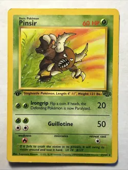 1999 POKEMON TCG 1st Edition Pinsir 25/64 Jungle Set Rare Vintage Card WOTC LP - Image 1