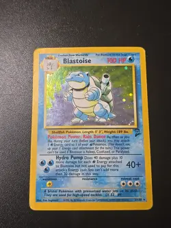 Pokemon TCG Blastoise Holo Rare Base II 2/130 LP Childhood Card Great Condition - Image 1