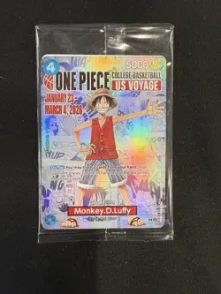 ONE PIECE College Basketball US Voyage Monkey D. Luffy P-055 Promo Card - Image 1