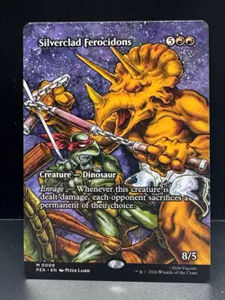 Silverclad Ferocidons (Borderless) NM - Teenage Mutant Ninja Turtles MTG PZA 9 - Image 1