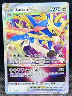 Pokemon TCG Zacian VSTAR Holo Ultra Rare Card Crown Zenith 096/159 - Image 1