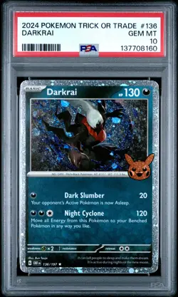 2024 POKEMON TRICK OR TRADE #136 DARKRAI PSA 10 - Image 1