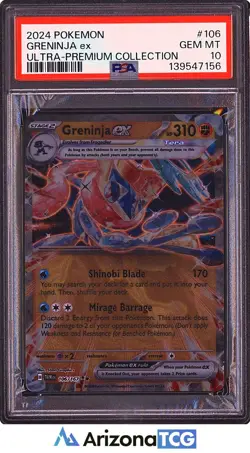 Pokemon 2024 Greninja ex 106 Metal Premium Coll Promo Twilight Masquerade PSA 10 - Image 1
