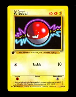 1999 Pokemon VOLTORB Base Set 1ST EDITION GERMAN Non Holo Card 67/102 Voltobal - Image 1