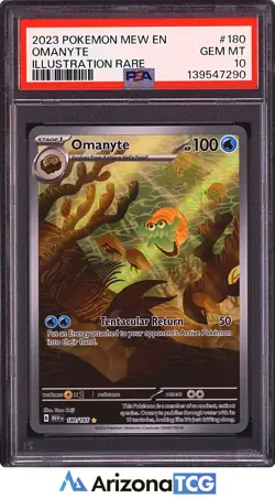 Pokemon 2023 Omanyte 180/165 Illustration Rare 151 GEM MINT PSA 10 - Image 1