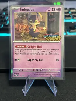 Pokemon Card Indeedee 154 Black Star Promo Surging Sparks STAMPED Pre Release - Image 1