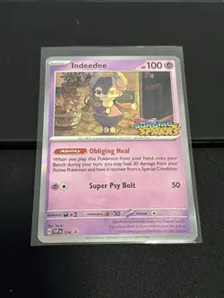 Pokemon Card Indeedee 154 Black Star Promo Surging Sparks STAMPED Pre Release - Image 3