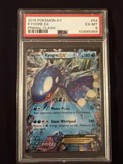 2015 Pokemon XY #54 Primal Clash Kyogre Ex PSA 6 - Image 1
