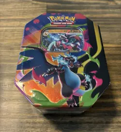 Pokemon Mega Charizard X ex Tin Sealed Shiny Promo Phantasmal Flames - Image 1