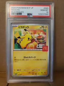 PIKACHU PSA 10 GEM MINT JAPANESE 2025 POKEMON JPN M-P PROMO MCDONALD'S #020 - Image 1