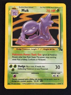 Muk 13/62 Holo Rare Fossil Pokemon Moderately Played - Image 1