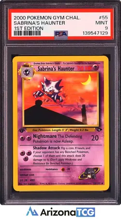 Pokemon 2000 Sabrina's Haunter 55/132 1st Edition Gym Challenge PSA 9 - Image 1