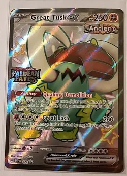 Great Tusk EX 072 Paldean Fates Stamp Scarlet & Violet Promo NM - Image 1