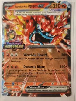 Hearthflame Mask Ogerpon EX 40 Stamped Scarlet & Violet - Twilight Masquerade NM - Image 1