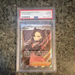 Pokemon Marnie Full Art Ultra Rare Holo Trainer PSA 10 Sword & Shield 200/202 - Image 1