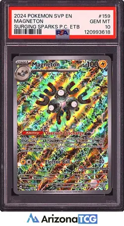 Pokemon 2024 Magneton 159 Pokemon Center Stamp Promo Surging Sparks PSA 10 - Image 1