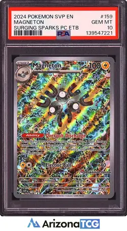 Pokemon 2024 Magneton 159 Pokemon Center Stamp Promo Surging Sparks PSA 10 - Image 1