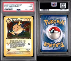 2000 Pokemon Team Rocket 1st Edition Dark Raichu Holo #83/82 PSA 6 EX-MT - Image 3