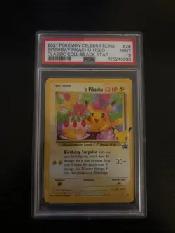 2021 POKEMON CELEBRATIONS BIRTHDAY PIKACHU HOLO CLASSIC COLL BLACK STAR PSA 9 - Image 1