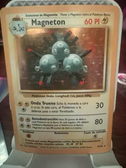 1995, 96, 98 Pokemon Spanish MAGNETON Holo Rare 9/102 1st Edition Base Set - Image 1