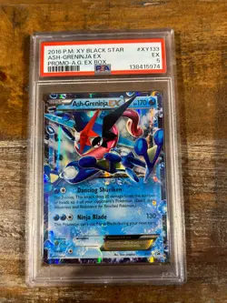 POKEMON 2016 XY Black Star Promo Ex Box ASH GRENINJA #XY133 PSA 5 RARE - Image 1