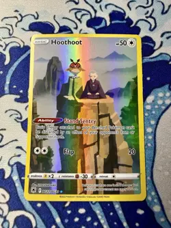Hoothoot TG12/TG30 SWSH10 Astral Radiance Trainer Gallery Pokemon Print Error NM - Image 1
