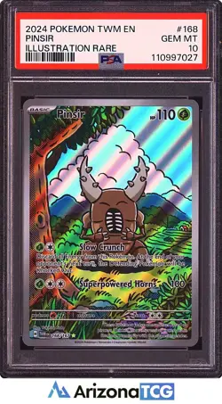 Pokemon 2024 Pinsir 168/167 IR Twilight Masquerade GEM MINT PSA 10 - Image 1