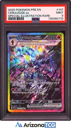 Pokemon 2025 Ceruledge ex 147/131 Tera SIR Prismatic Evolutions PSA 9 - Image 1